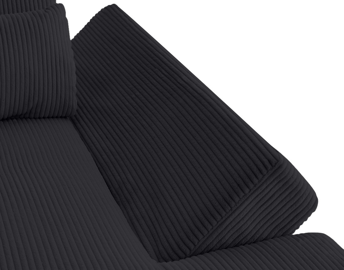 Canapé panoramique d'angle gauche 7 places en velours côtelé Vermont S Canapé panoramique d'angle gauche 7 places en velours côtelé Vermont S