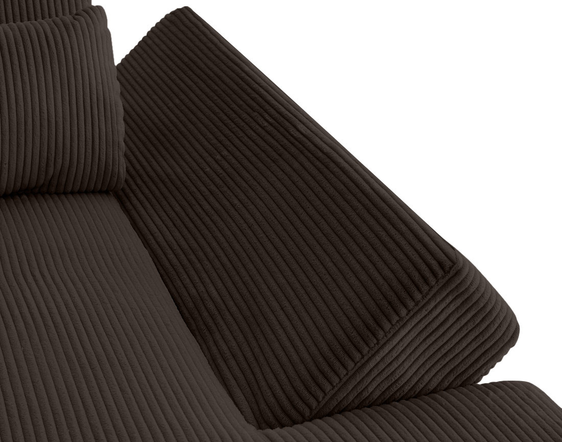 Canapé panoramique d'angle gauche 7 places en velours côtelé Vermont S