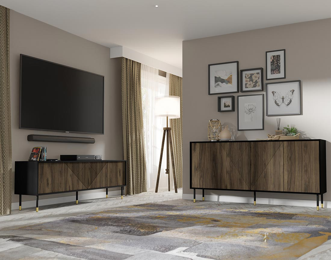 Meuble TV 4 portes 180 cm Kirua