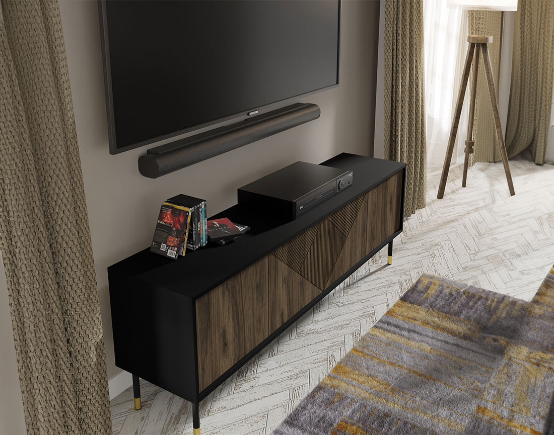 Meuble TV 4 portes 180 cm Kirua