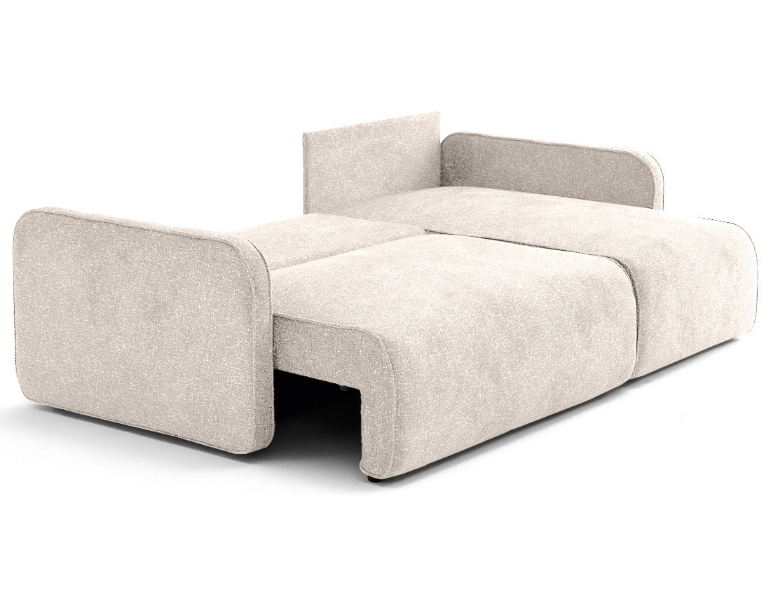 Canapé d'angle réversible 4 places convertible avec coffres en tissu moucheté Apolline