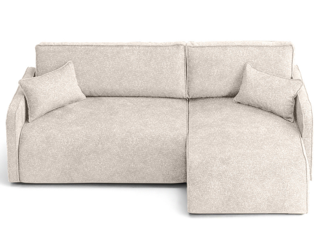 Canapé d'angle réversible 4 places convertible avec coffres en tissu moucheté Apolline