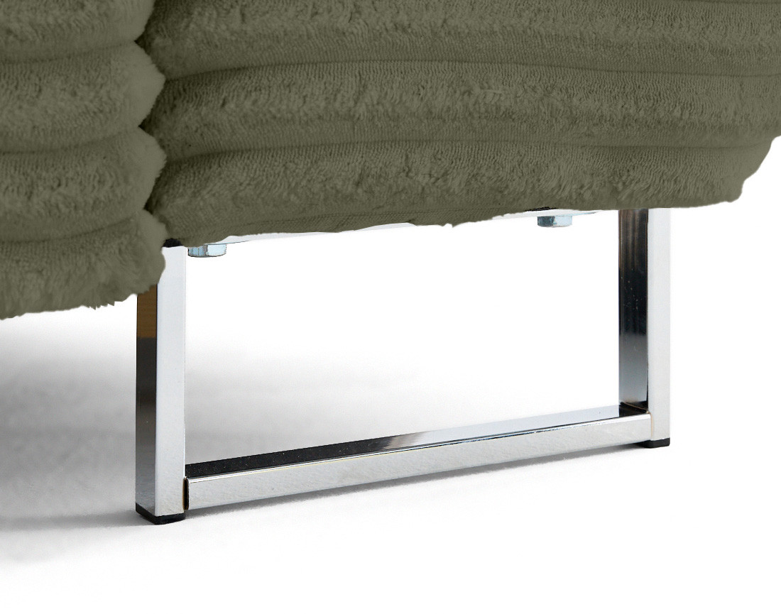 Canapé d'angle gauche 5 places convertible avec coffre et têtières en velours côtelé grosses côtes Zaria