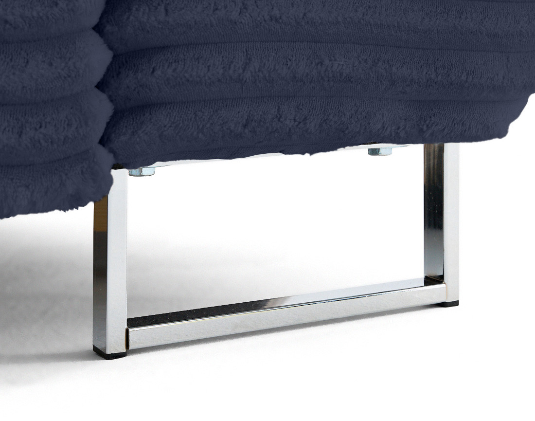 Canapé d'angle gauche 5 places convertible avec coffre et têtières en velours côtelé grosses côtes Zaria