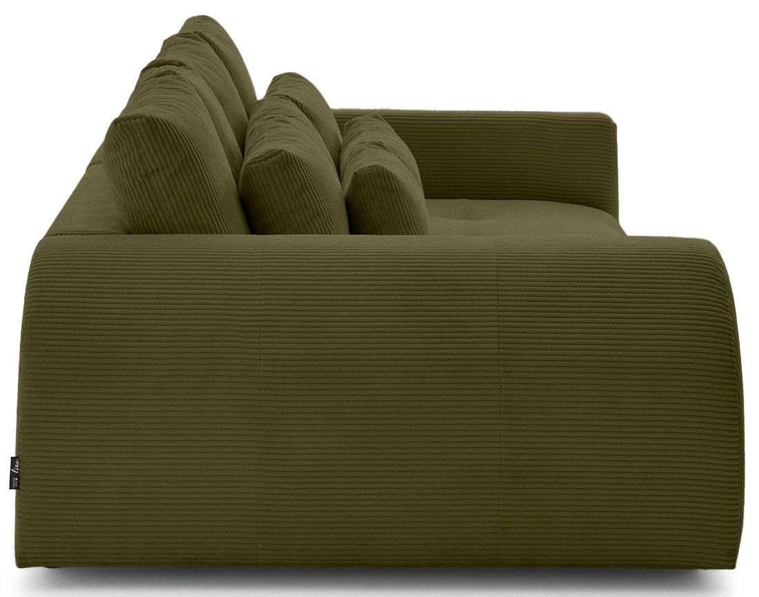 Canapé droit 4 places en velours côtelé Amadora