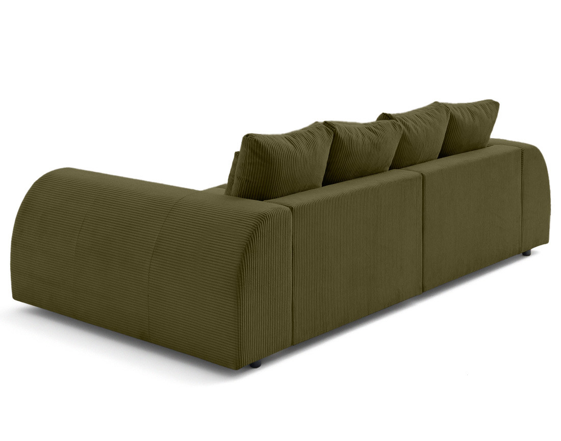 Canapé droit 4 places en velours côtelé Amadora