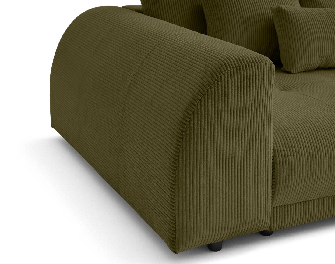 Canapé droit 4 places en velours côtelé Amadora