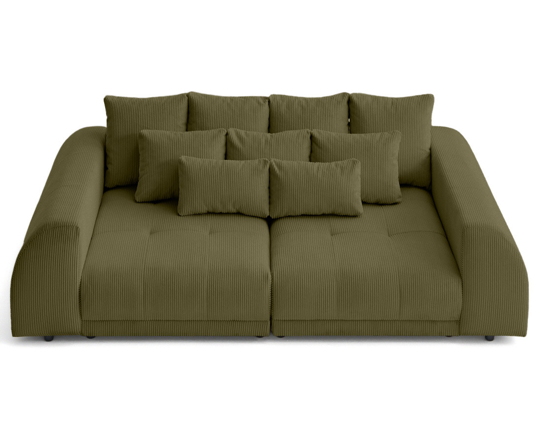 Canapé droit 4 places en velours côtelé Amadora