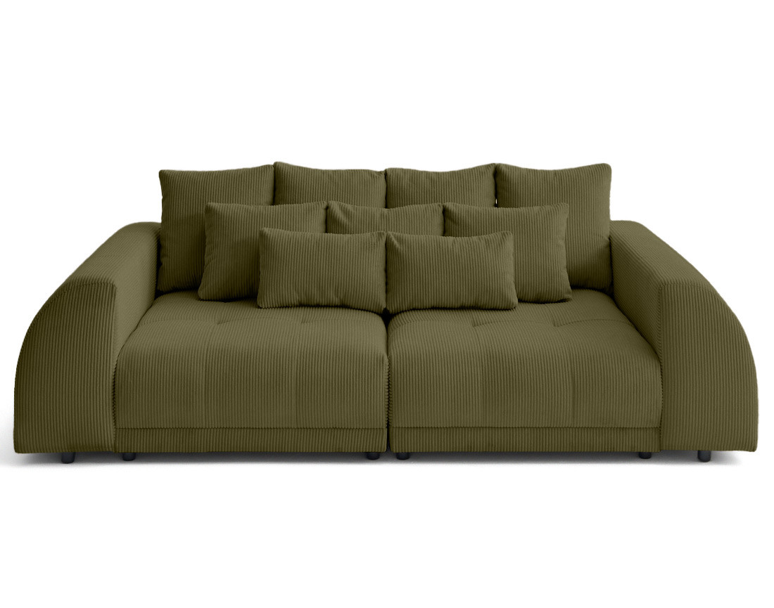 Canapé droit 4 places en velours côtelé Amadora