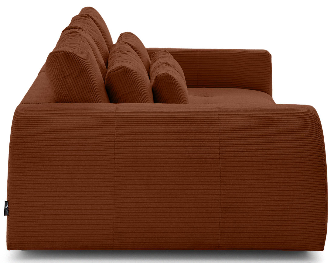 Canapé droit 4 places en velours côtelé Amadora