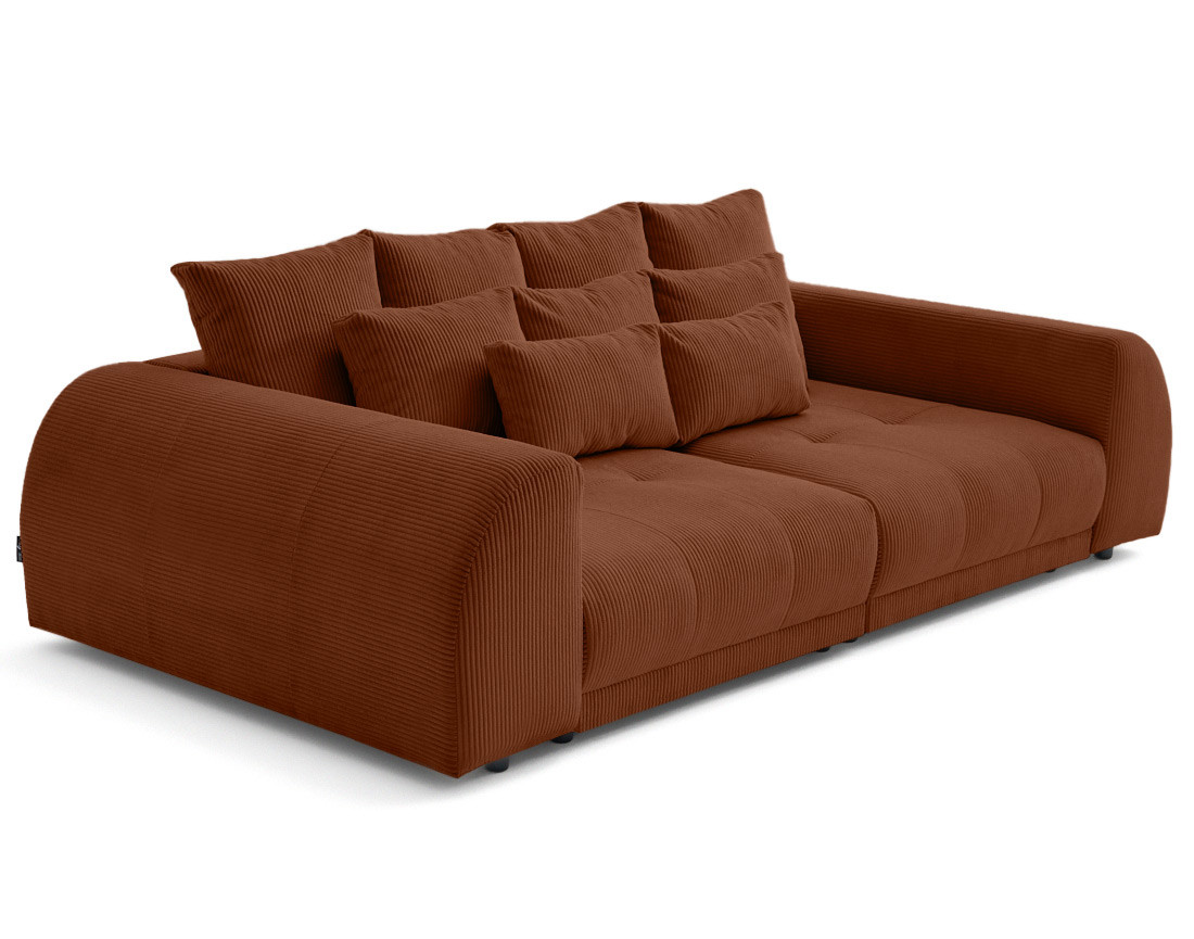 Canapé droit 4 places en velours côtelé Amadora