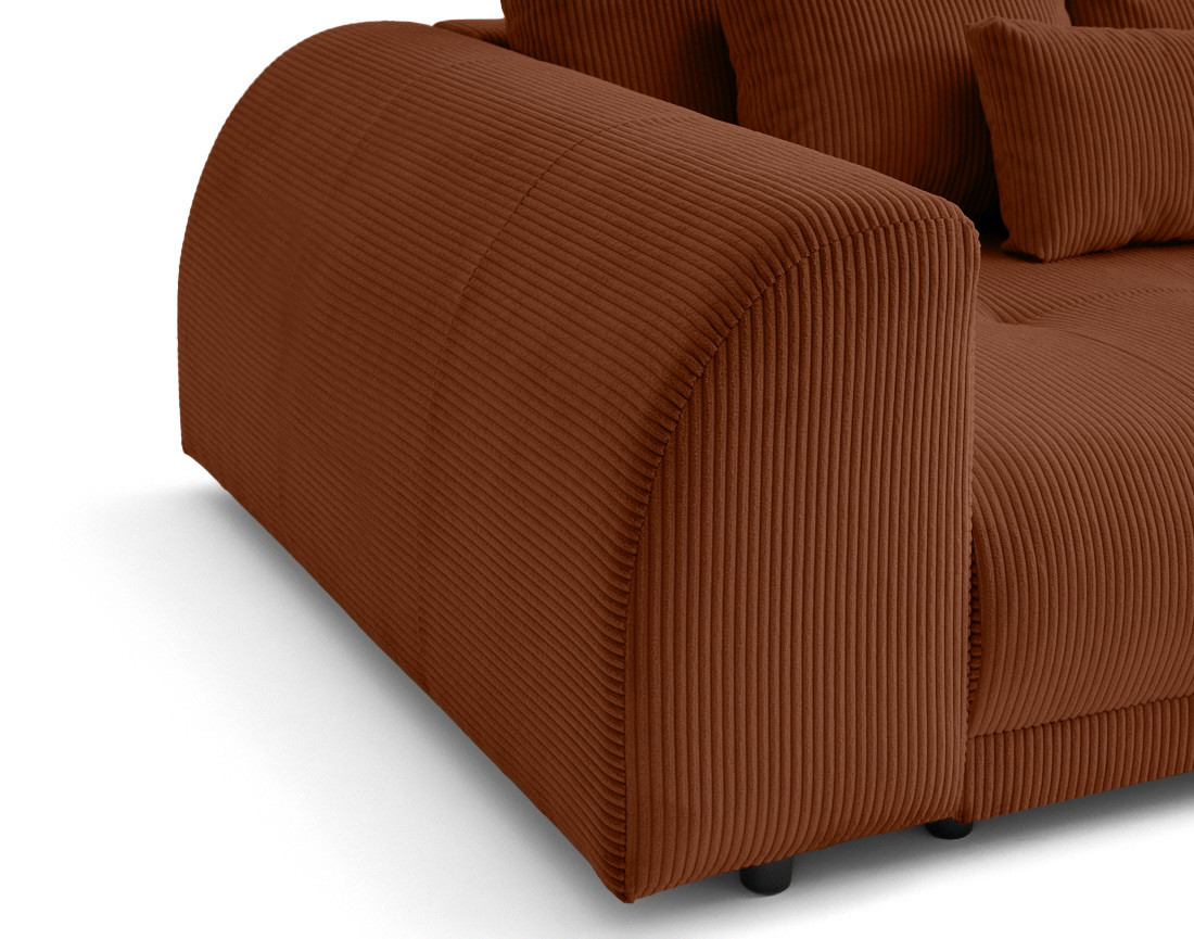 Canapé droit 4 places en velours côtelé Amadora