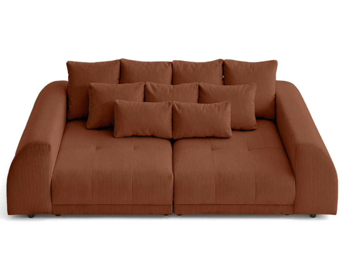 Canapé droit 4 places en velours côtelé Amadora