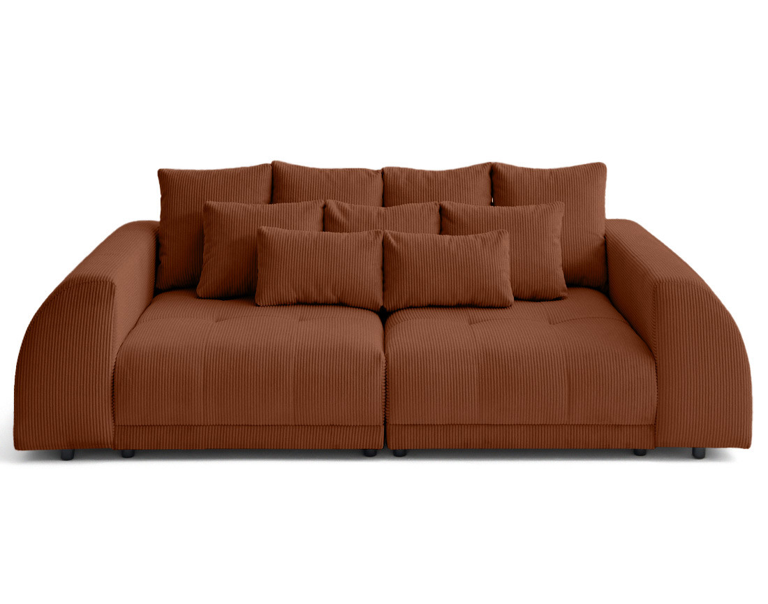 Canapé droit 4 places en velours côtelé Amadora