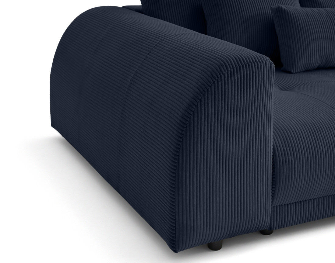 Canapé droit 4 places en velours côtelé Amadora