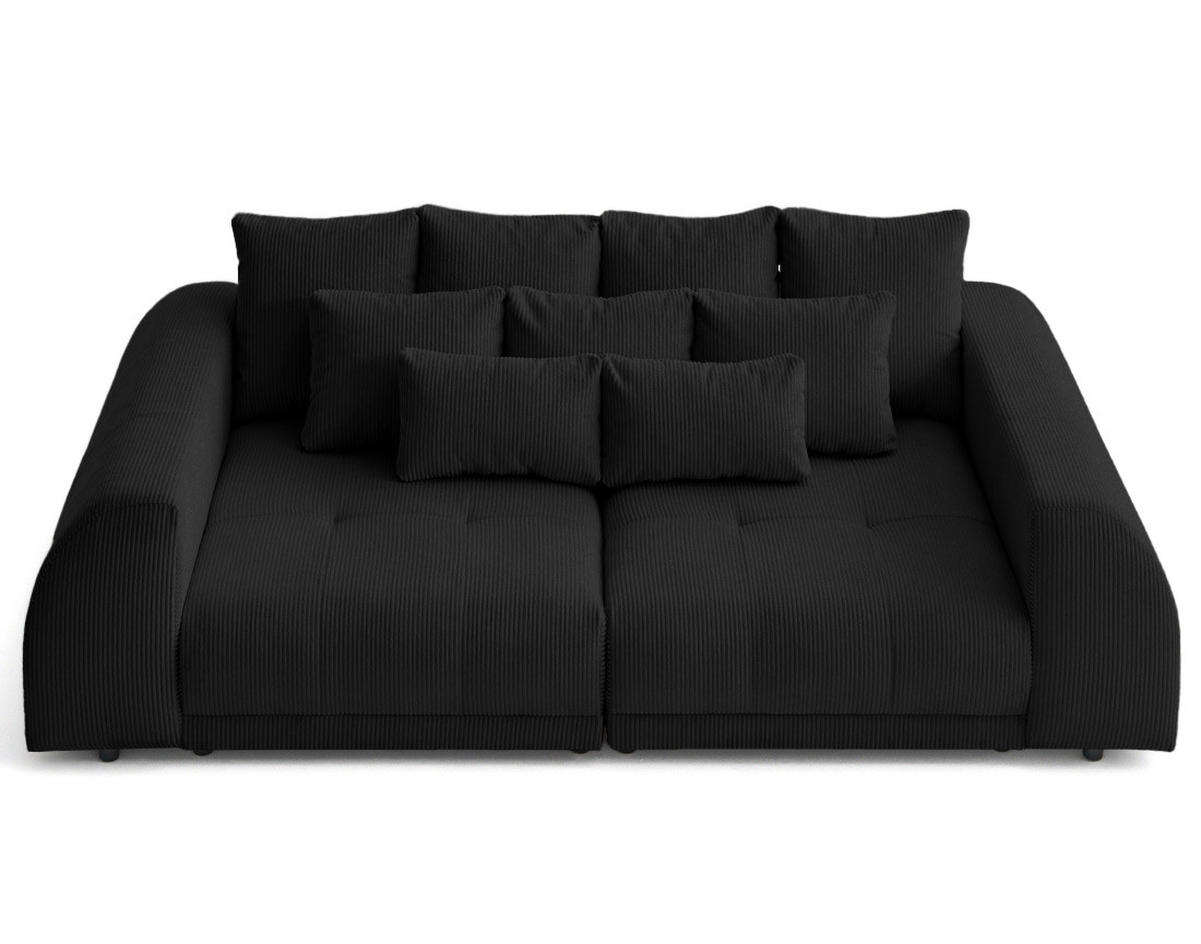 Canapé droit 4 places en velours côtelé Amadora