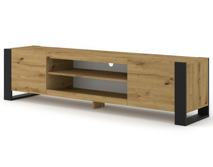 Meuble TV 2 portes et 2 niches 188 cm Pedro