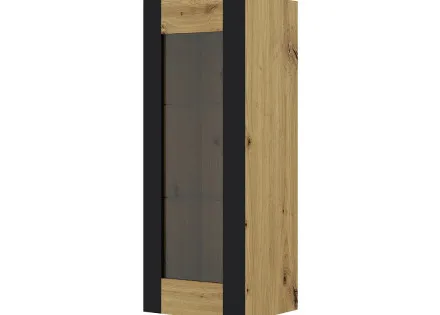 Vitrine suspendue bois et noir 125 cm Pedro