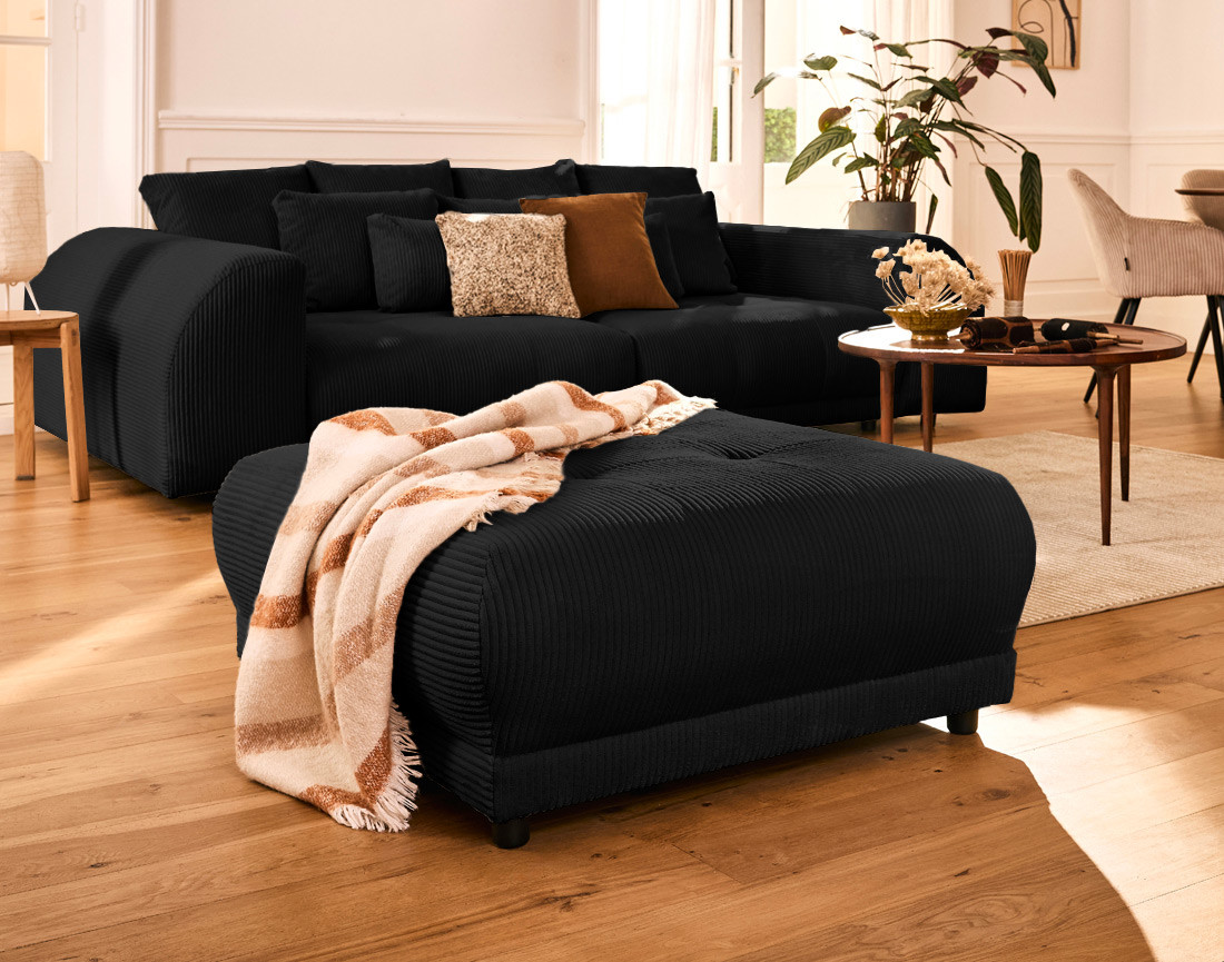 Pouf en velours côtelé Amadrora