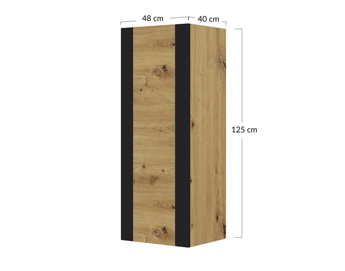 Étagère suspendue bois et noir 125 cm Pedro