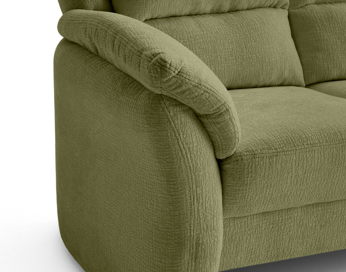 Canapé droit 3 places en tissu velours relief Bastille