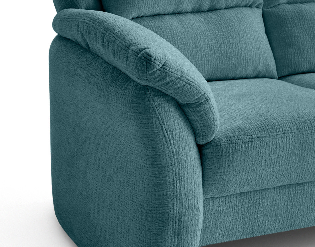 Canapé droit 3 places en tissu velours relief Bastille