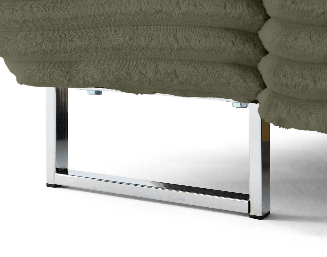 Canapé d'angle droit 5 places convertible avec coffre et têtières en velours côtelé grosses côtes Zaria