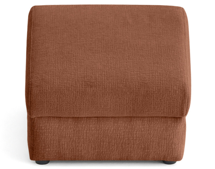 Pouf en tissu velours relief Bastille