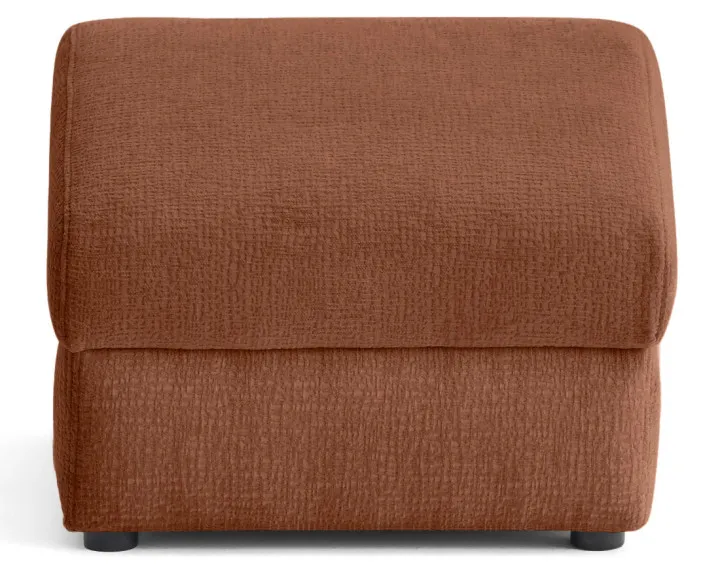 Pouf en tissu velours relief Bastille