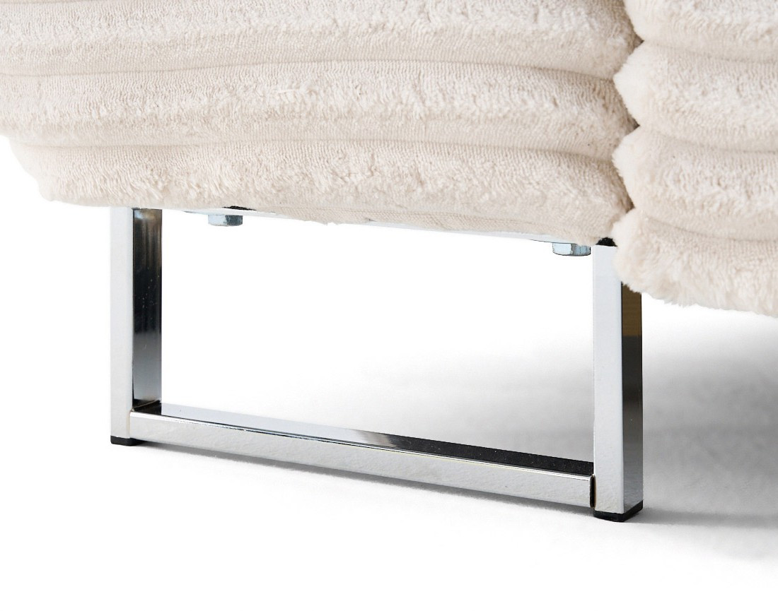 Canapé d'angle droit 5 places convertible avec coffre et têtières en velours côtelé grosses côtes Zaria