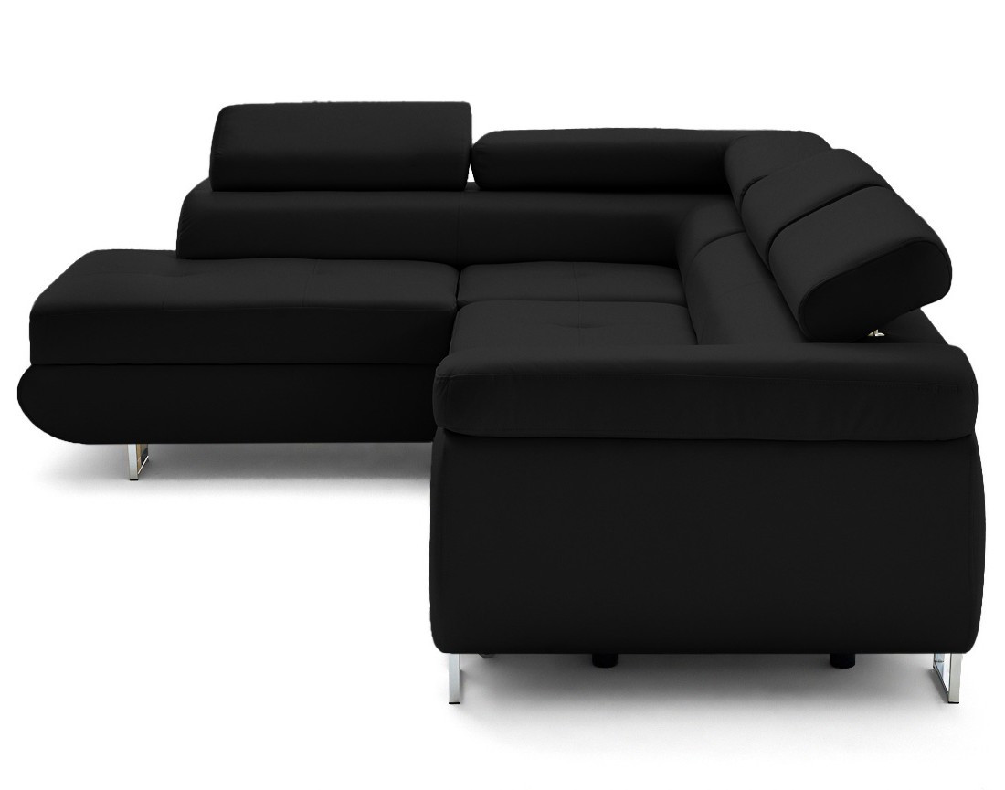 Canapé d'angle gauche 5 places convertible avec coffre et têtières en simili Zaria Canapé d'angle gauche 5 places convertible avec coffre et têtières en simili Zaria