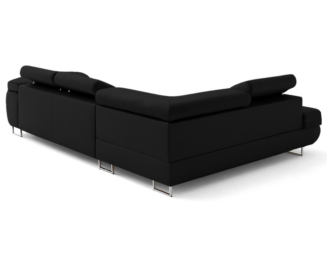 Canapé d'angle gauche 5 places convertible avec coffre et têtières en simili Zaria Canapé d'angle gauche 5 places convertible avec coffre et têtières en simili Zaria