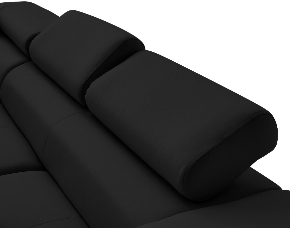 Canapé d'angle gauche 5 places convertible avec coffre et têtières en simili Zaria Canapé d'angle gauche 5 places convertible avec coffre et têtières en simili Zaria