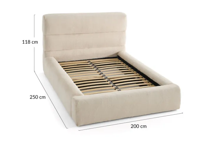 Lit coffre 160x200 cm sommier inclus en fausse fourrure Sunset