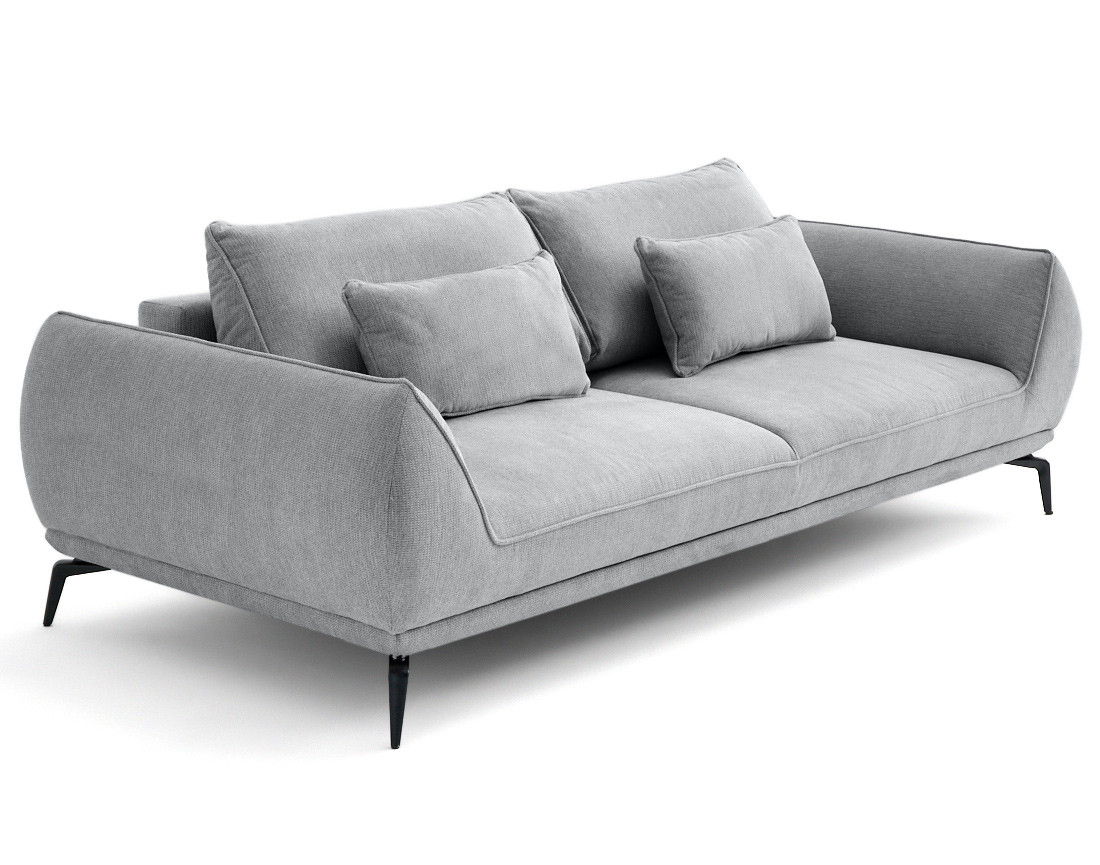 Canapé droit 3 places convertible en tissu texturé Arica Canapé droit 3 places convertible en tissu texturé Arica