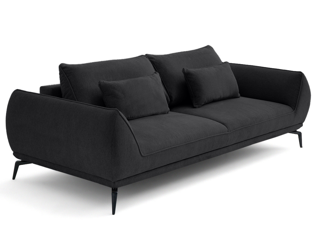 Canapé droit 3 places convertible en tissu texturé Arica Canapé droit 3 places convertible en tissu texturé Arica