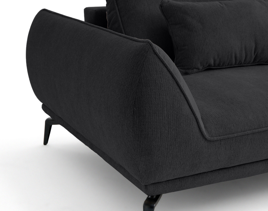 Canapé droit 3 places convertible en tissu texturé Arica Canapé droit 3 places convertible en tissu texturé Arica