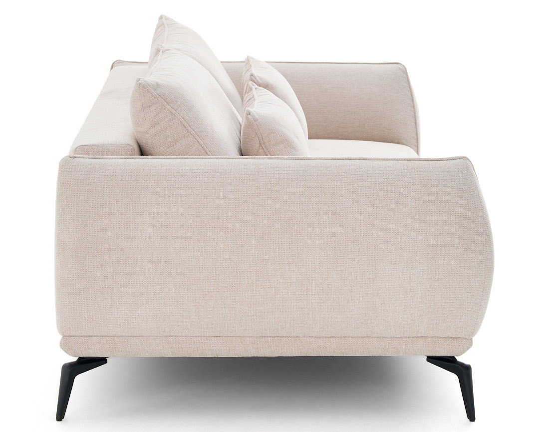 Canapé droit 3 places convertible en tissu texturé Arica