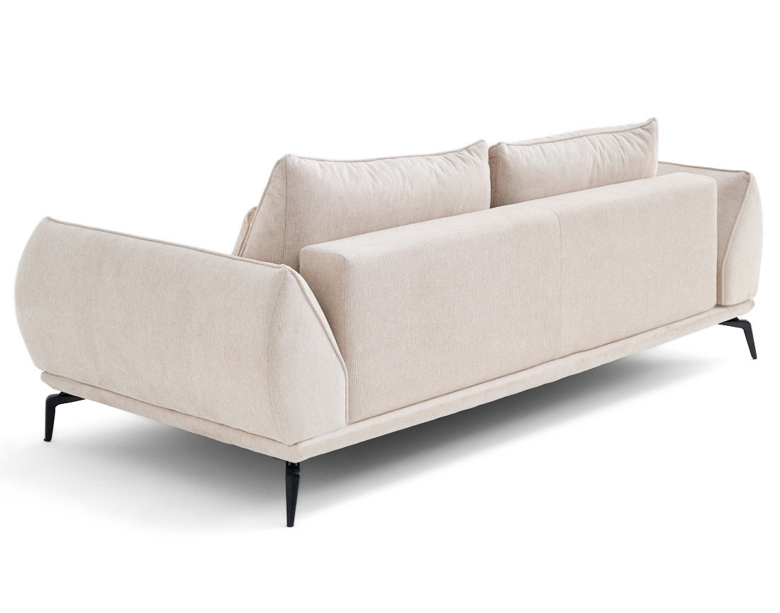 Canapé droit 3 places convertible en tissu texturé Arica