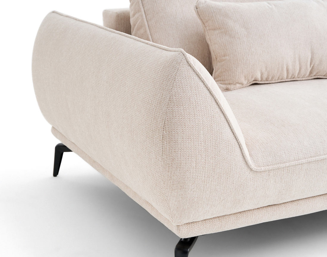 Canapé droit 3 places convertible en tissu texturé Arica