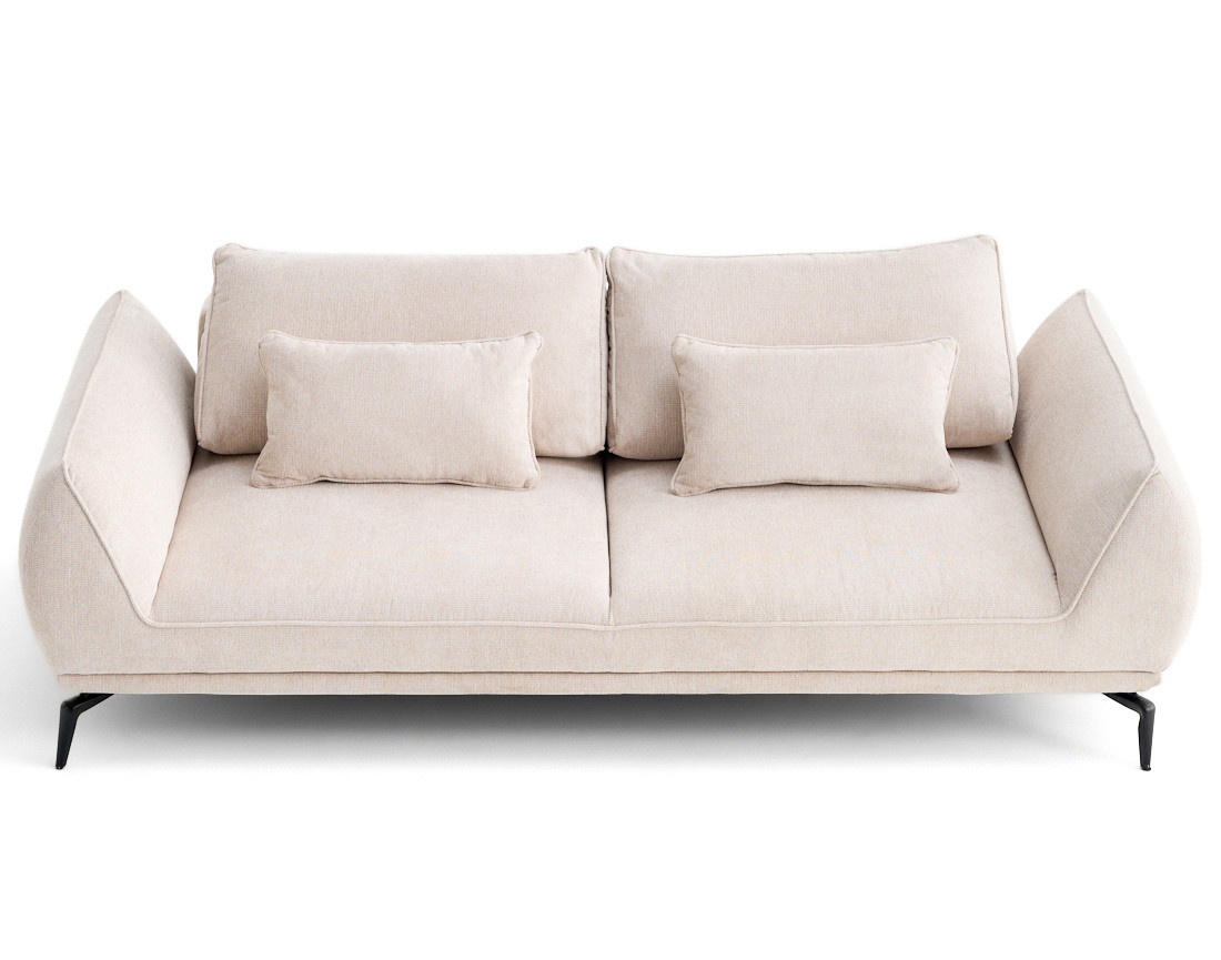 Canapé droit 3 places convertible en tissu texturé Arica