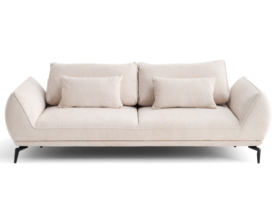 Canapé droit 3 places convertible en tissu texturé Arica