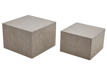 Lot de 2 tables basses marbre gris Fabio