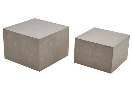 Lot de 2 tables basses marbre gris Fabio