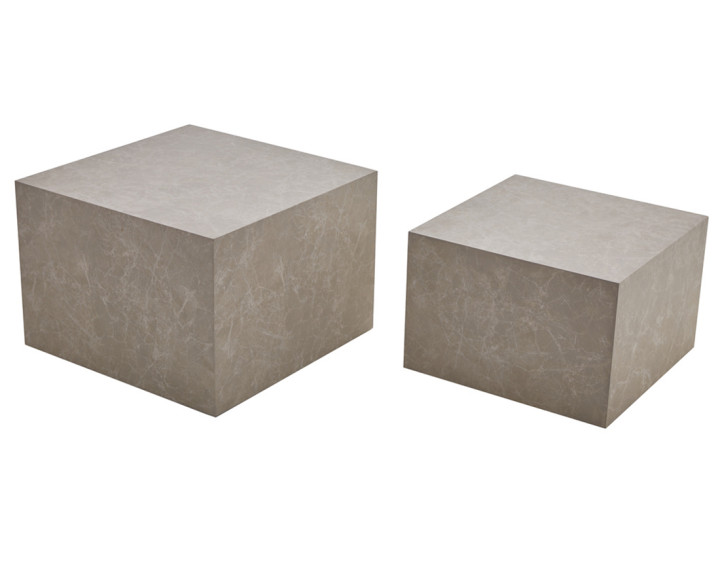 Lot de 2 tables basses marbre gris Fabio