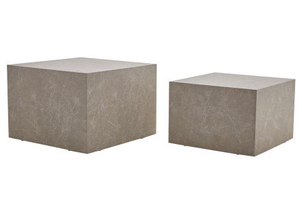 Lot de 2 tables basses marbre gris Fabio
