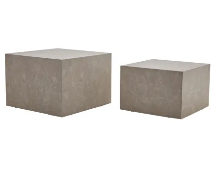 Lot de 2 tables basses marbre gris Fabio