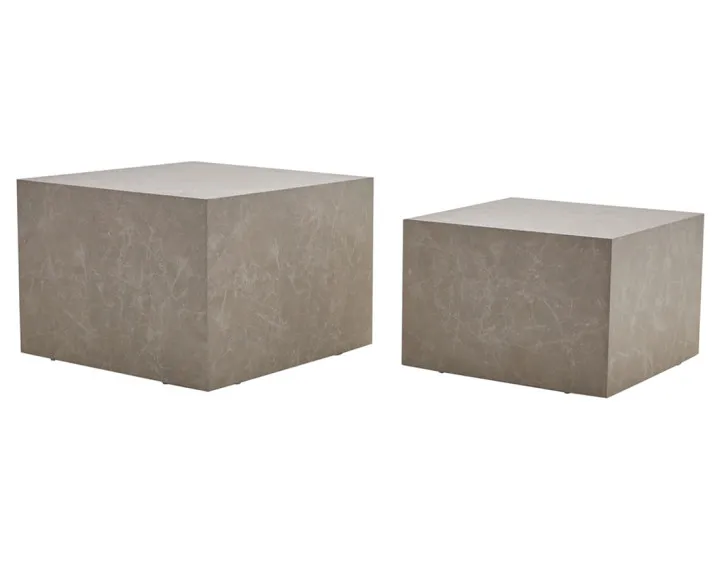 Lot de 2 tables basses marbre gris Fabio