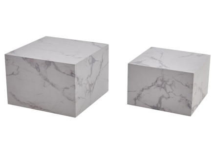 Lot de 2 tables basses marbre blanc Fabio