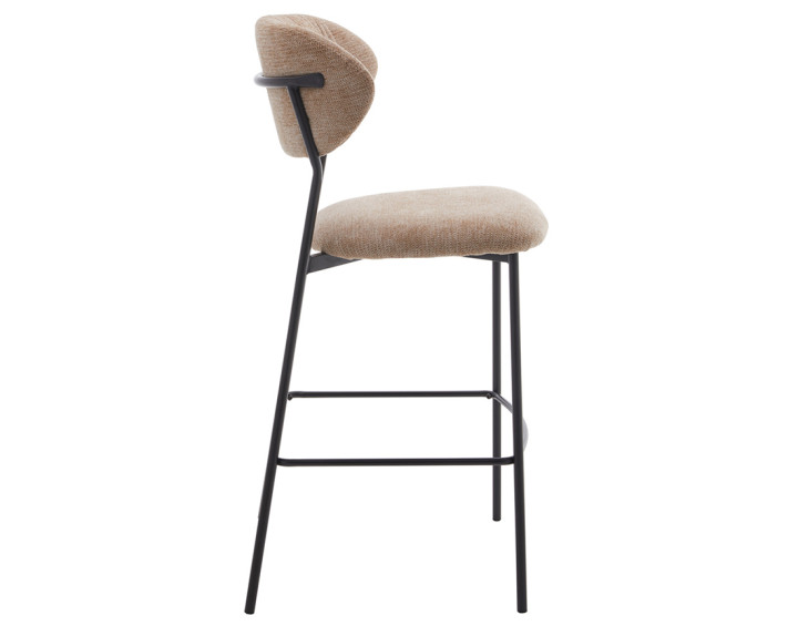 Lot de 4 tabourets en tissu beige Rosita